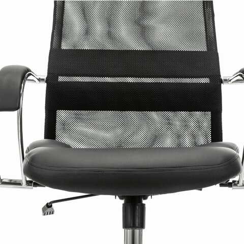 Кресло компьютерное Brabix Premium Stalker EX-608 CH (хром, ткань-сетка/кожзам, черное) в Нижнем Новгороде - изображение 7