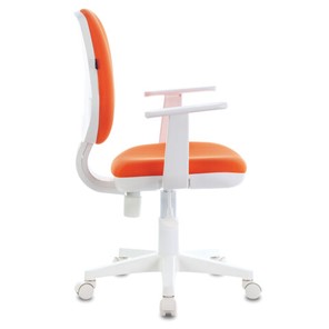 Кресло офисное Brabix Fancy MG-201W (с подлокотниками, пластик белый, оранжевое) в Нижнем Новгороде - предосмотр 1