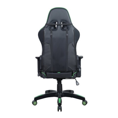 Кресло компьютерное Brabix GT Carbon GM-120 (две подушки, экокожа, черное/зеленое) в Нижнем Новгороде - изображение 3