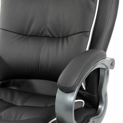Офисное кресло Brabix Premium Strong HD-009 (экокожа черная, ткань серая) в Нижнем Новгороде - изображение 6