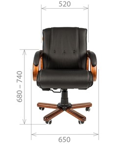 Офисное кресло CHAIRMAN 653M кожа черная в Нижнем Новгороде - предосмотр 1