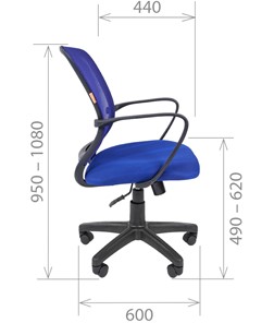 Офисное кресло CHAIRMAN 698 black TW-05, ткань, цвет синий в Нижнем Новгороде - предосмотр 2