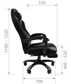 Игровое кресло CHAIRMAN GAME 35 с выдвижной подставкой для ног Ткань черная / Ткань оранжевая в Нижнем Новгороде - предосмотр 6