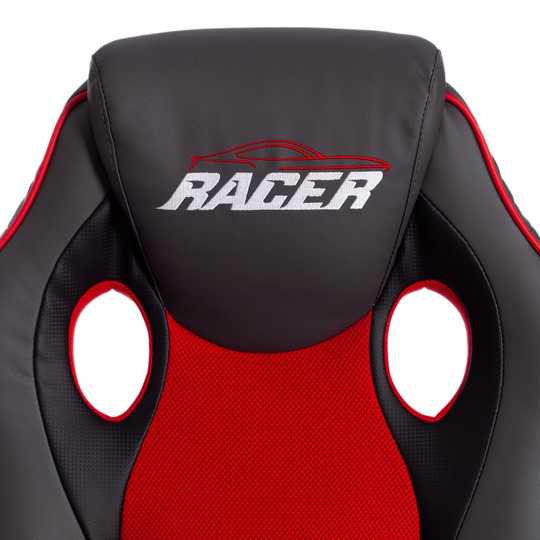 Кресло компьютерное RACER GT new кож/зам/ткань, металлик/красный, арт.13249 в Нижнем Новгороде - изображение 8
