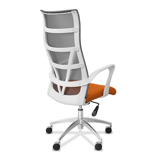 Кресло для руководителя Топ X белый каркас, сетка/ткань TW / серая/оранжевая в Нижнем Новгороде - изображение 6