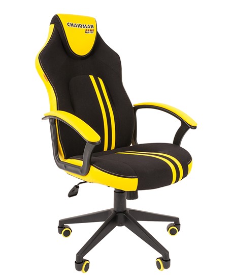 Кресло игровое CHAIRMAN GAME 26  Экокожа - Ткань стандарт. Черный/желтый в Нижнем Новгороде - изображение 1