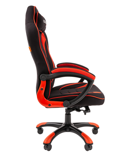 Кресло игровое CHAIRMAN GAME 28 Полиэстер комбинированная ткань красный/черный в Нижнем Новгороде - изображение 3