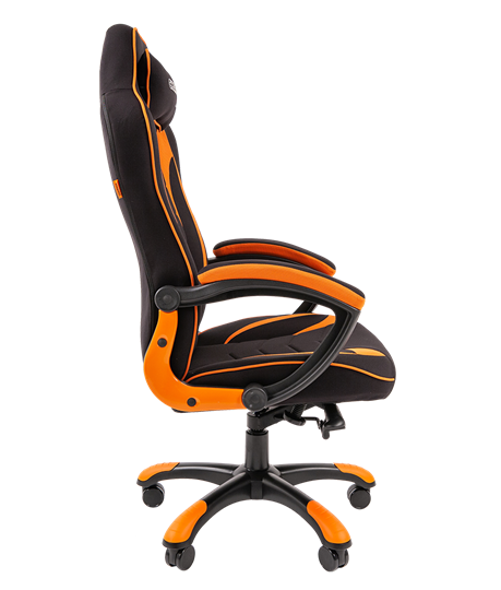 Кресло игровое CHAIRMAN GAME 28 Полиэстер комбинированная ткань оранжевый/черный в Нижнем Новгороде - изображение 3