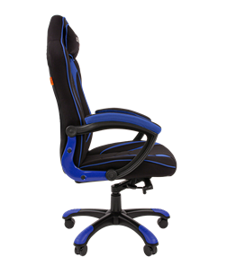 Кресло игровое CHAIRMAN GAME 28 Полиэстер комбинированная ткань синий/черный в Нижнем Новгороде - предосмотр 3
