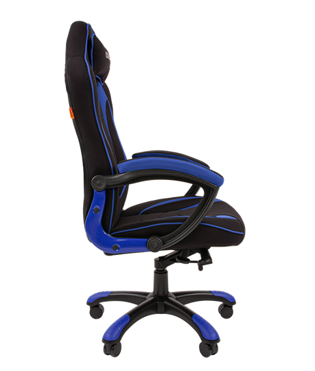 Кресло игровое CHAIRMAN GAME 28 Полиэстер комбинированная ткань синий/черный в Нижнем Новгороде - изображение 3