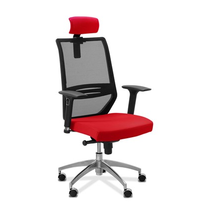 Офисное кресло Aero lux с подголовником, сетка/ткань TW / черная/красная в Нижнем Новгороде - изображение