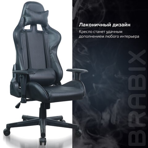Компьютерное кресло Brabix GT Carbon GM-115 (две подушки, экокожа, черное) 531932 в Нижнем Новгороде - изображение 17