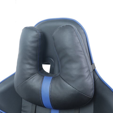 Кресло BRABIX "GT Carbon GM-120", две подушки, экокожа, черное/синее, 531930 в Нижнем Новгороде - изображение 8