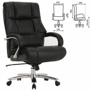 Кресло офисное Brabix Premium Bomer HD-007 (рециклированная кожа, хром, черное) 531939 в Нижнем Новгороде - предосмотр 6
