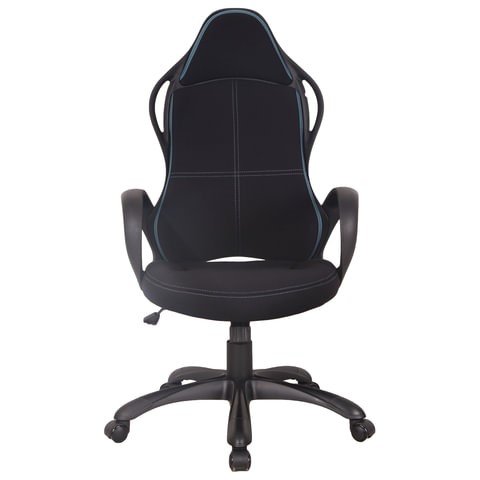 Кресло офисное Brabix Premium Force EX-516 (ткань, черное/вставки синие) 531572 в Нижнем Новгороде - изображение 3