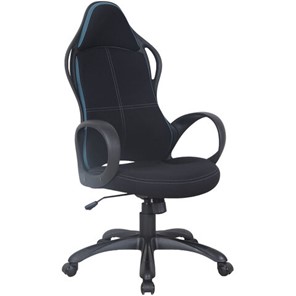 Кресло офисное Brabix Premium Force EX-516 (ткань, черное/вставки синие) 531572 в Нижнем Новгороде - предосмотр