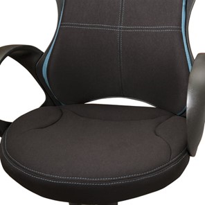 Кресло офисное Brabix Premium Force EX-516 (ткань, черное/вставки синие) 531572 в Нижнем Новгороде - предосмотр 5