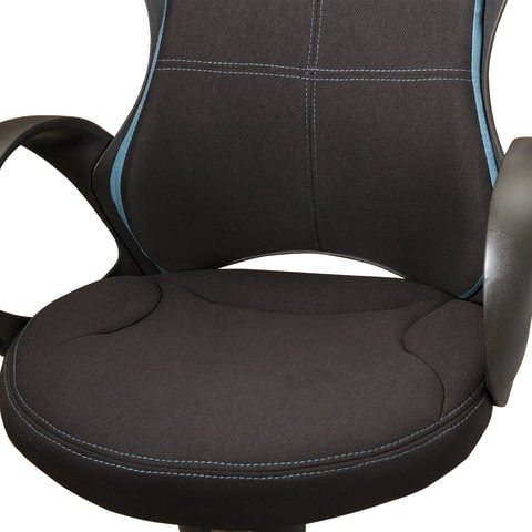 Кресло офисное Brabix Premium Force EX-516 (ткань, черное/вставки синие) 531572 в Нижнем Новгороде - изображение 5