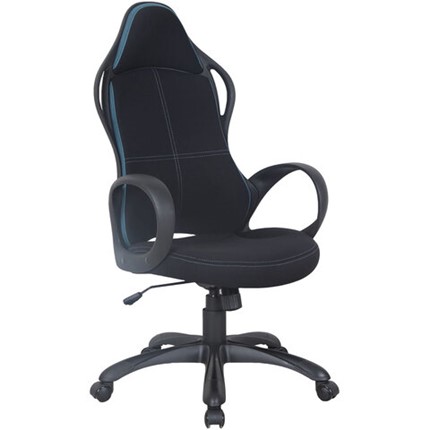 Кресло офисное Brabix Premium Force EX-516 (ткань, черное/вставки синие) 531572 в Нижнем Новгороде - изображение