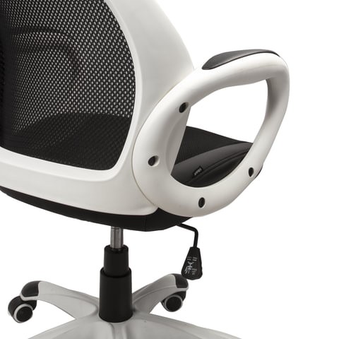 Офисное кресло Brabix Premium Genesis EX-517 (пластик белый, ткань/экокожа/сетка черная) 531573 в Нижнем Новгороде - изображение 5