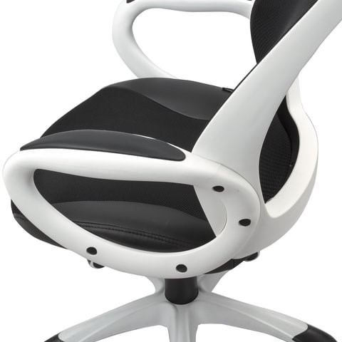 Офисное кресло Brabix Premium Genesis EX-517 (пластик белый, ткань/экокожа/сетка черная) 531573 в Нижнем Новгороде - изображение 6