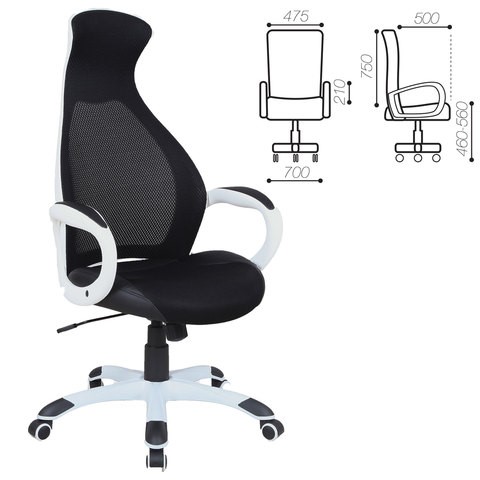 Офисное кресло Brabix Premium Genesis EX-517 (пластик белый, ткань/экокожа/сетка черная) 531573 в Нижнем Новгороде - изображение 1