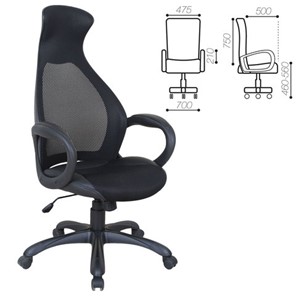 Кресло компьютерное Brabix Premium Genesis EX-517 (пластик черный, ткань/экокожа/сетка черная)   531574 в Нижнем Новгороде - предосмотр 1