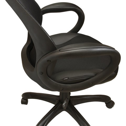 Кресло компьютерное Brabix Premium Genesis EX-517 (пластик черный, ткань/экокожа/сетка черная)   531574 в Нижнем Новгороде - изображение 7