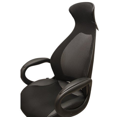 Кресло компьютерное Brabix Premium Genesis EX-517 (пластик черный, ткань/экокожа/сетка черная)   531574 в Нижнем Новгороде - изображение 8