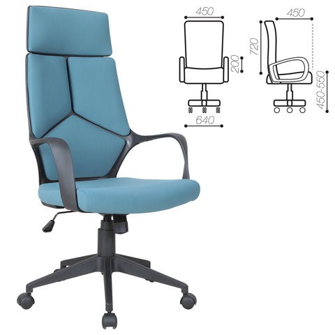Кресло офисное Brabix Premium Prime EX-515 (ткань, голубое) 531568 в Нижнем Новгороде - изображение 1