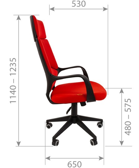Кресло компьютерное CHAIRMAN 525, красное в Нижнем Новгороде - изображение 4