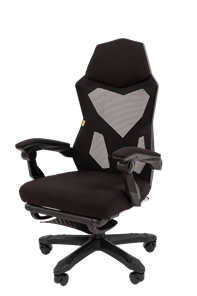 Кресло компьютерное CHAIRMAN 571 с подставкой для ног , Сетчатый акрил черный / Полиэстер черный в Нижнем Новгороде - предосмотр 5