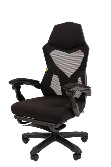 Кресло компьютерное CHAIRMAN 571 с подставкой для ног , Сетчатый акрил черный / Полиэстер черный в Нижнем Новгороде - изображение 5