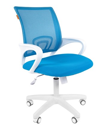 Компьютерное кресло CHAIRMAN 696 white, tw12-tw04 голубой в Нижнем Новгороде - изображение
