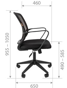 Кресло офисное CHAIRMAN 698 black TW, ткань, цвет оранжевый в Нижнем Новгороде - предосмотр 4