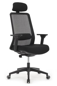 Кресло офисное Design WORK W-218C, Чёрный пластик/Чёрная сетка в Нижнем Новгороде