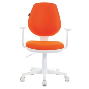 Кресло офисное Brabix Fancy MG-201W (с подлокотниками, пластик белый, оранжевое) в Нижнем Новгороде - предосмотр
