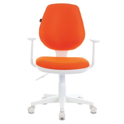 Кресло офисное Brabix Fancy MG-201W (с подлокотниками, пластик белый, оранжевое) в Нижнем Новгороде - изображение