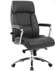 Офисное кресло из натуральной кожи BRABIX PREMIUM "Phaeton EX-502", хром, черное, 530882 в Нижнем Новгороде - предосмотр