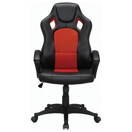 Кресло компьютерное Brabix Rider EX-544 (экокожа черная/ткань красная) 531583 в Нижнем Новгороде - изображение