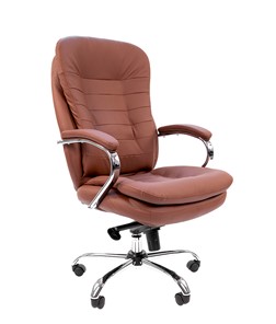 Кресло компьютерное CHAIRMAN 795 кожа, цвет коричневый в Нижнем Новгороде - предосмотр