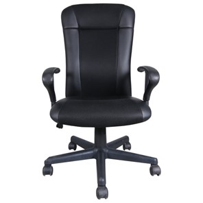 Офисное кресло Brabix Optima MG-370 (с подлокотниками, экокожа/ткань, черное) 531580 в Нижнем Новгороде - предосмотр