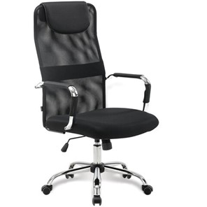 Офисное кресло Brabix Fit EX-514 (с подголовником, хром, черное) 531949 в Нижнем Новгороде