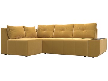 Угловой диван с оттоманкой Амадэус, Желтый (микровельвет) в Нижнем Новгороде