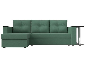 Угловой диван с оттоманкой Атланта Лайт, Амур зеленый (микровельвет) в Нижнем Новгороде - предосмотр 8