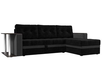 Угловой диван для гостиной Атланта М, Черный/Серый (велюр) в Нижнем Новгороде