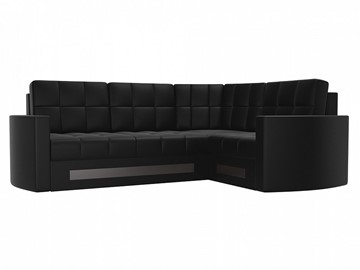 Угловой диван для гостиной Белла, Черный (экокожа) в Нижнем Новгороде - предосмотр