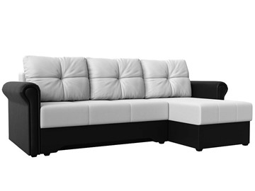 Угловой раскладной диван Леон боннель, Белый/Черный (Экокожа) в Нижнем Новгороде