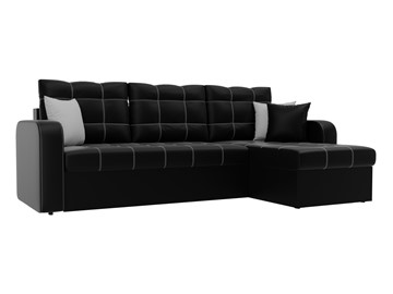 Угловой диван для гостиной Ливерпуль, Черный (экокожа) в Нижнем Новгороде - предосмотр