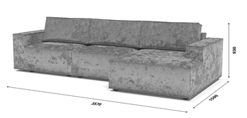Угловой диван с оттоманкой Лофт 357х159х93 (НПБ/Еврокнижка) в Нижнем Новгороде - предосмотр 8